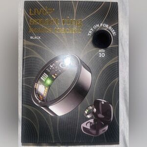 LIVUP Smart Ring Health Tracker - Black (Size 10)